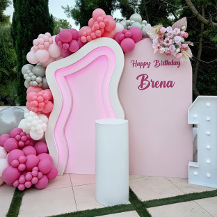 2-Layer 3D Wavy Wooden Arch Backdrop